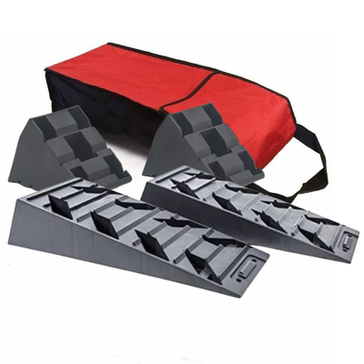 Black Dual Axle Levelling Ramps, Chocks & Bag Kit