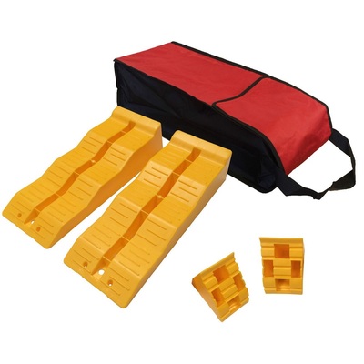 Yellow 3 Step Levelling Ramps, Chocks & Bag Kit