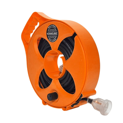20m Premium Flat Out 15amp Extension Lead with Compact Multi-Reel
